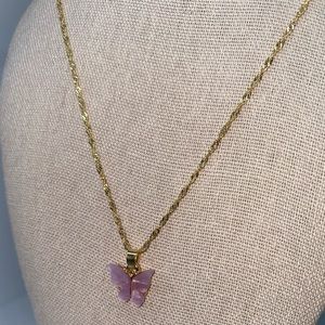 Lavender Butterfly Necklace